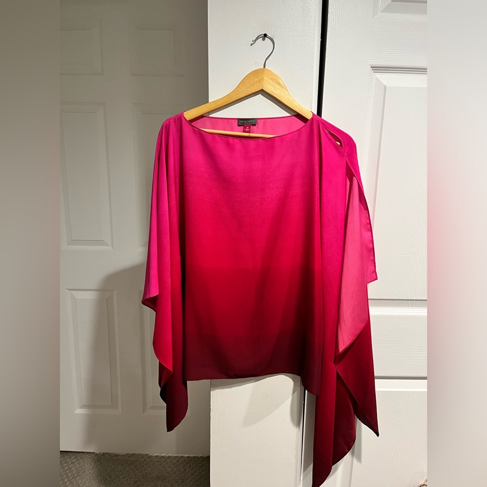 Vince Camuto Womens Butterfly Sleeves Solid Poncho Top Pink XS